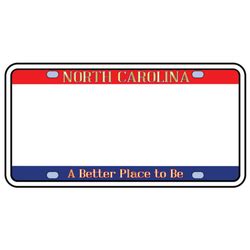 Blank North Carolina License Plate Sticker