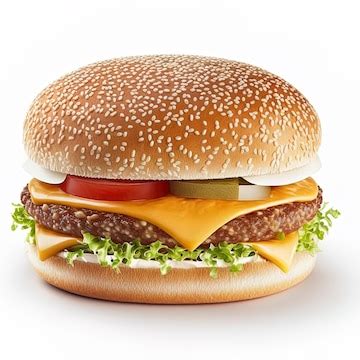 Premium Photo | Cheeseburger on isolated white background