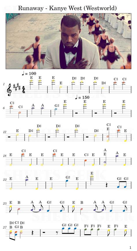 Runaway - Kanye West (Westworld) | Easy Sheet Music