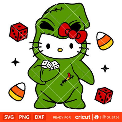 Oogie Boogie Hello Kitty Svg, Boogie Man Kitty Svg, Halloween Svg, Dice Kitty Svg, Cricut ...