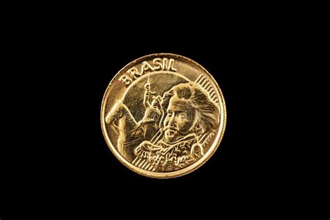 Brazilian 10 Centavo Coin Isolated on a Black Background Stock Image - Image of currencies ...