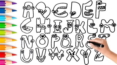 Alphabet Lore A Z Coloring Pages Alphabet Lore Drawing And | Images and ...