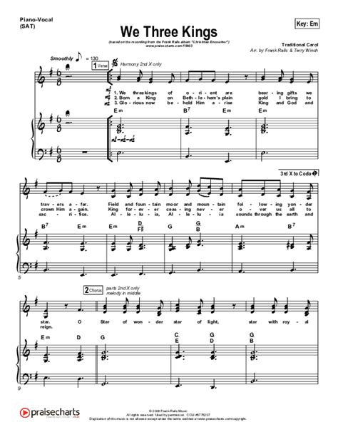 We Three Kings Sheet Music PDF (Frank Ralls) - PraiseCharts