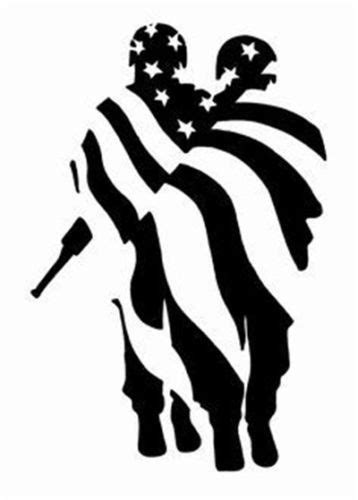 Soldier Silhouette With Flag at GetDrawings | Free download