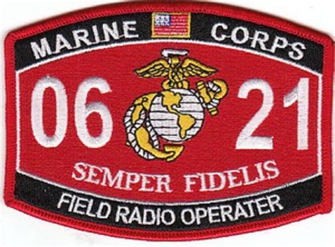 USMC "FIELD RADIO OPERATOR" 0621 MOS MILITARY PATCH SEMPER FIDELIS