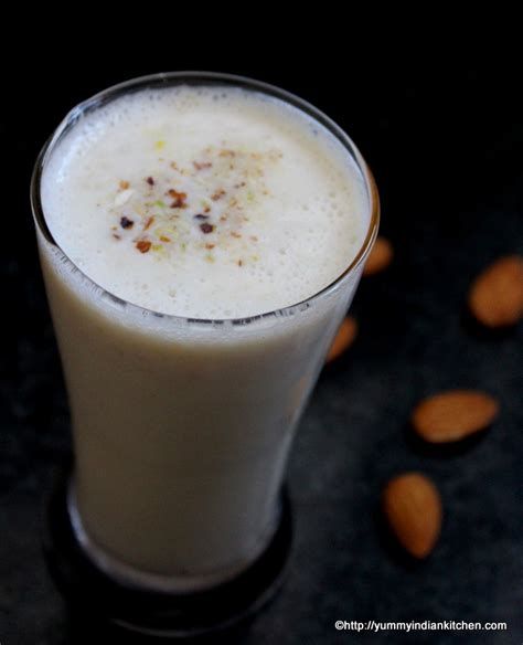 Badam Milk Shake Recipe, Kesar Badam Milk - Yummy Indian Kitchen