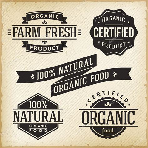 Organic Food Labels — Stock Vector © andrejco #31382175