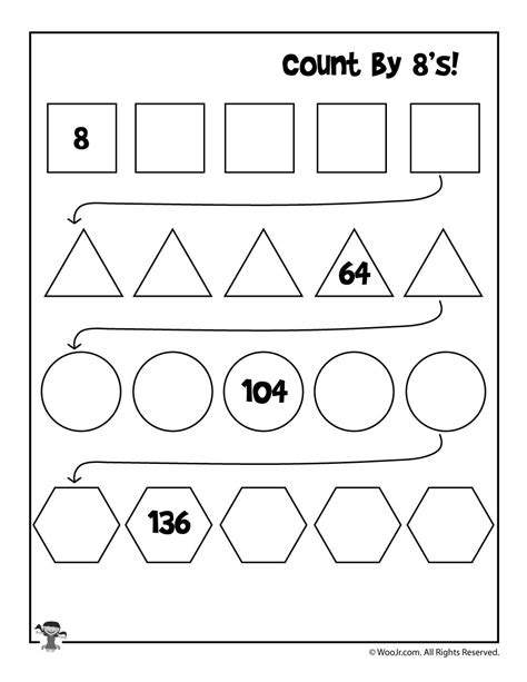 Count by 8's Worksheet | Woo! Jr. Kids Activities : Children's Publishing