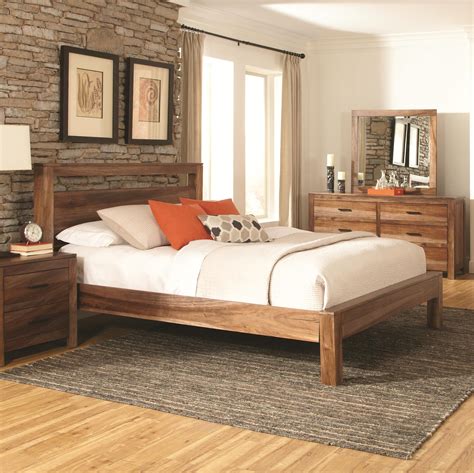 Peyton Traditional Brown Wood Platform King Bed | Platform bedroom sets ...