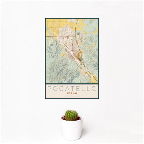 Pocatello - Idaho Map Print in Woodblock — JACE Maps