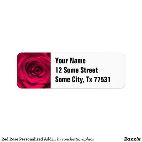 Red Rose Personalized Address Labels | Zazzle.com | Personalized ...