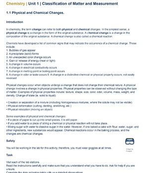 Physical and Chemical Changes Lab by Captivating chemistry | TPT