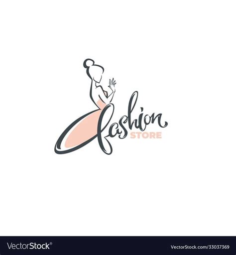 vector fashion boutique and store logo, label, emblem with fashionable woman silhouette and ...