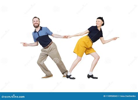 Lindy Hop or Rock`n`roll Dance Boogie Woogie Dancers Stock Image ...