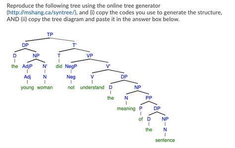 [Solved] Reproduce the following tree using the online tree generator... | Course Hero