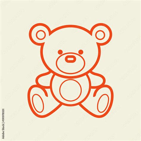 Teddy bear vector line illustration Stock Vector | Adobe Stock