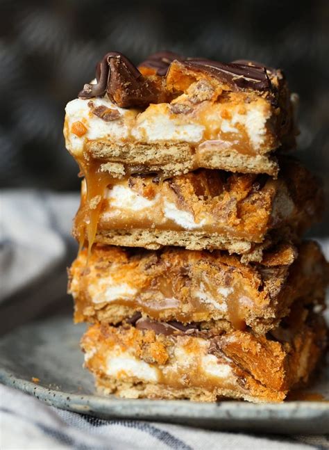 No Bake Butterfinger Caramel Bars | Easy Dessert Bars Recipe