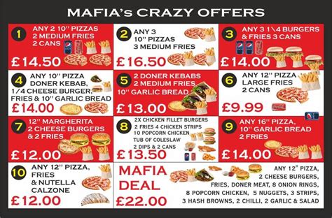 Menu at PIZZA MAFIA restaurant, Hull, 67 Princes Avenue