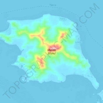 Malolo Island topographic map, elevation, terrain