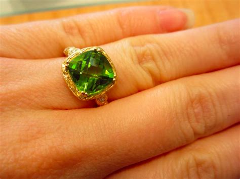 4 carat natural peridot ring #hurstsberwyn #chicago #peridot #birthstone #greenring #jewelry # ...