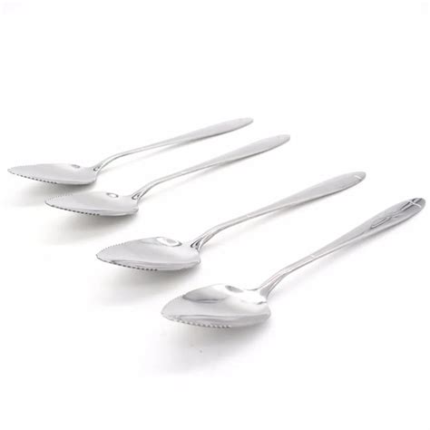 4 Pieces Grapefruit Spoon Serrated Edge Stainless Steel Spoons-in Grapefruit Spoons from Home ...