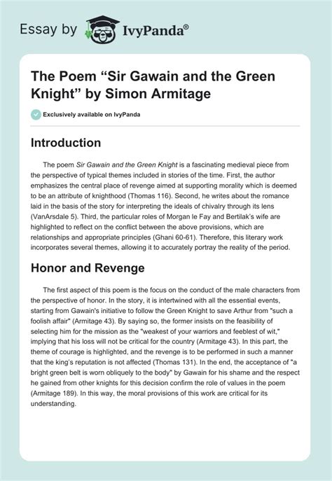 The Poem "Sir Gawain and the Green Knight" by Simon Armitage - 588 ...