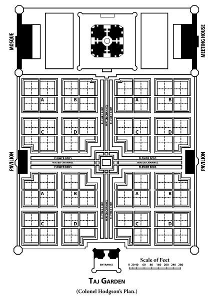 Ground-layout of the Taj Mahal | Persian garden, Garden architecture ...