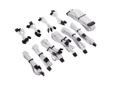 Corsair Premium Individually Sleeved PSU Cables Pro Kit Type 4 Gen 4 – White | Power Supply ...