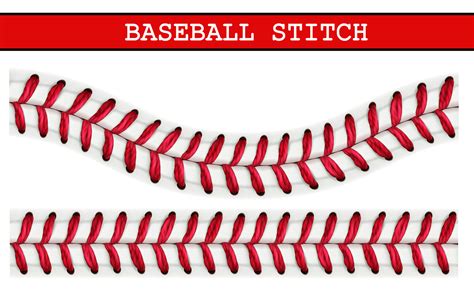 Baseball ball realistic stitch, lace pattern 15017579 Vector Art at Vecteezy