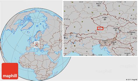 Gray Location Map of Passau