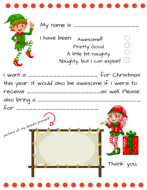 Free Printable Fill In Blank Letter To Santa Template - Printable Templates