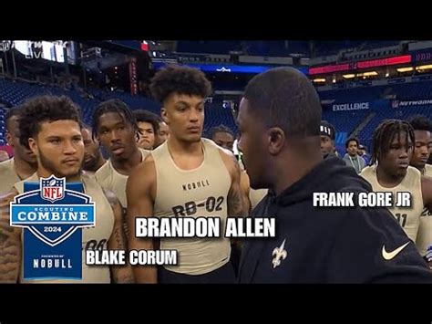 Blake Corum vs Frank Gore JR GOING AT IT! 🔥👀 @ 2024 NFL Combine RB’s ...