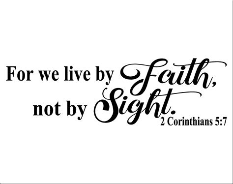 2 Corinthians 5:7 Vinyl Decal Live by Faith not Sight Bible Verse Wall Quote 7" | eBay