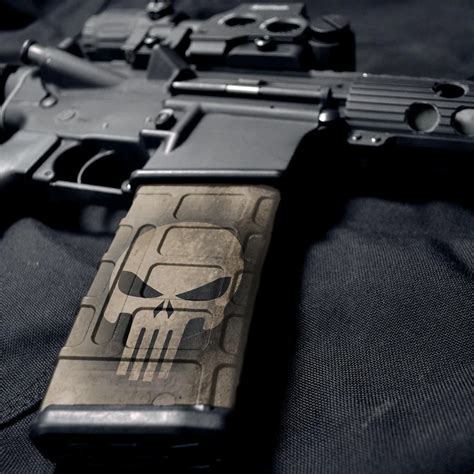 AR-15 MAG SKIN | GS Skull Tan