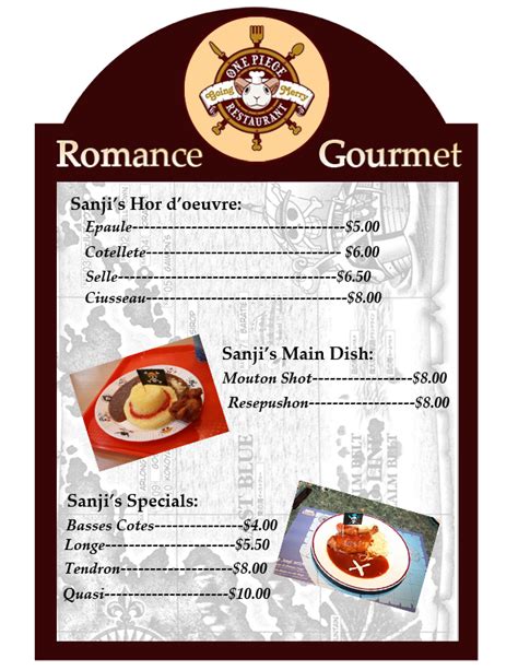 One Piece Restaurant Menu by OwnedbyLife on DeviantArt