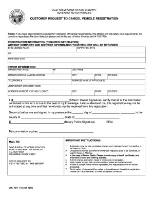 2011 Form OH BMV 4311 Fill Online, Printable, Fillable, Blank - pdfFiller