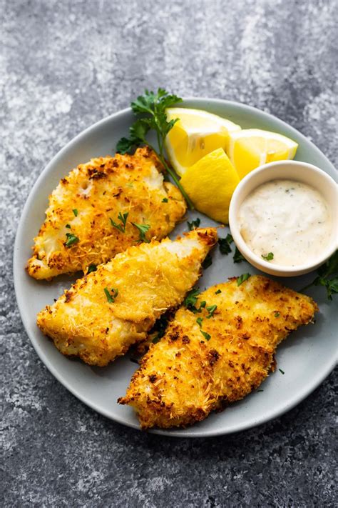 Crispy Air Fryer Fish (lemon parmesan breading) - Sweet Peas and Saffron