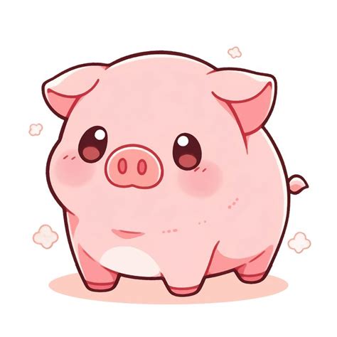 Cute Kawaii Pink Baby Pig Piglet sticker. | Cute kawaii animals, Cute ...