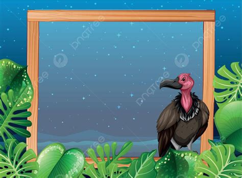 A Vulture On Night Wooden Frame Clip Art Sky Wood Vector, Clip Art, Sky, Wood PNG and Vector ...