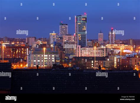 Leeds Skyline at night, viewed from Beeston Hill Stock Photo - Alamy