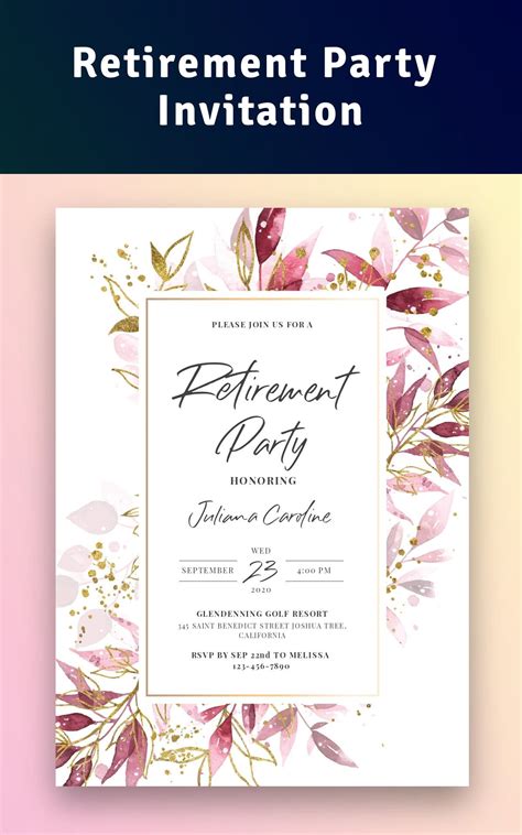 Retirement Party Invitation - Personalize & Download | Retirement party invitations, Retirement ...