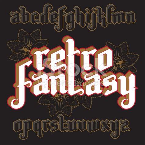 3d Retro Fantasy Gothic Font. Custom type vintage letters on a dark... | Gothic fonts, Vintage ...