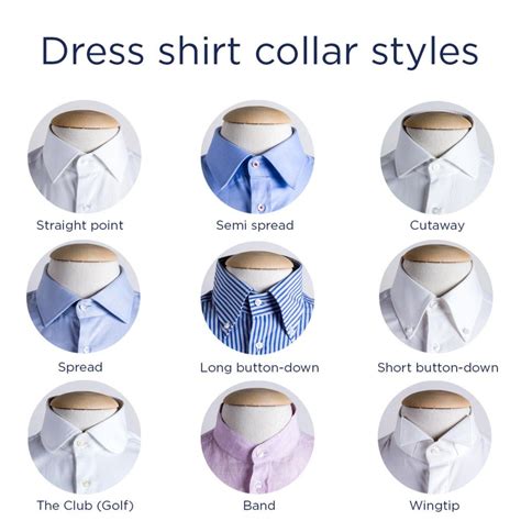 Dress shirt collar styles, the complete guide: from casual to formal types | Shirt collar styles ...