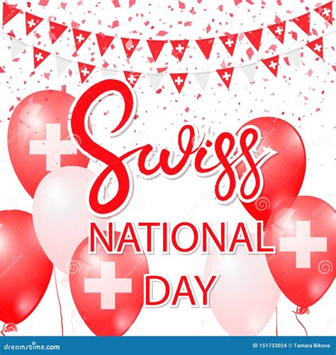 Swiss National Day Design Card Stock Photo - Image of anniversary, background: 151733024