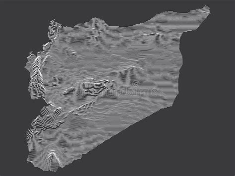 Contour Relief Map of Syria Stock Vector - Illustration of middle ...