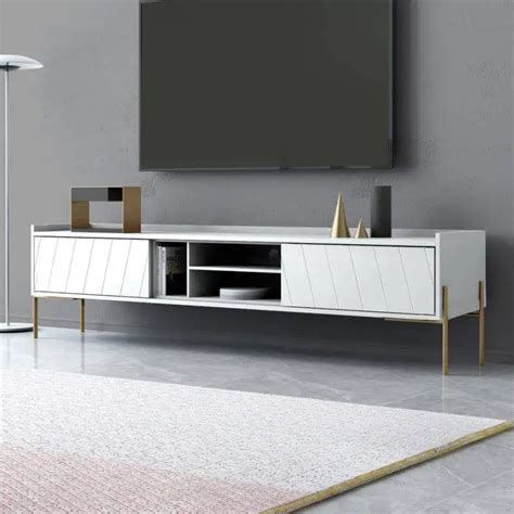 White TV Unit with Storage - Divine Furniture