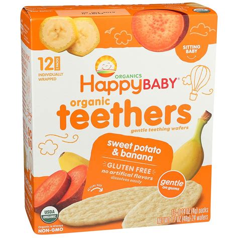 Happy Baby Gentle Teethers Organic Teething Wafers Banana & Sweet Potato | Walgreens