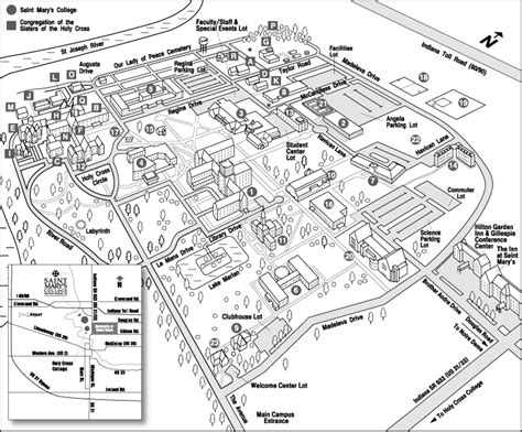 Saint Mary's College Campus Map - Detailed