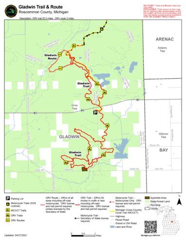 Gladwin Trail And Route Map by MI DNR | Avenza Maps