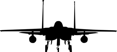 5 Fighter Plane Front View Silhouette (PNG Transparent) | OnlyGFX.com